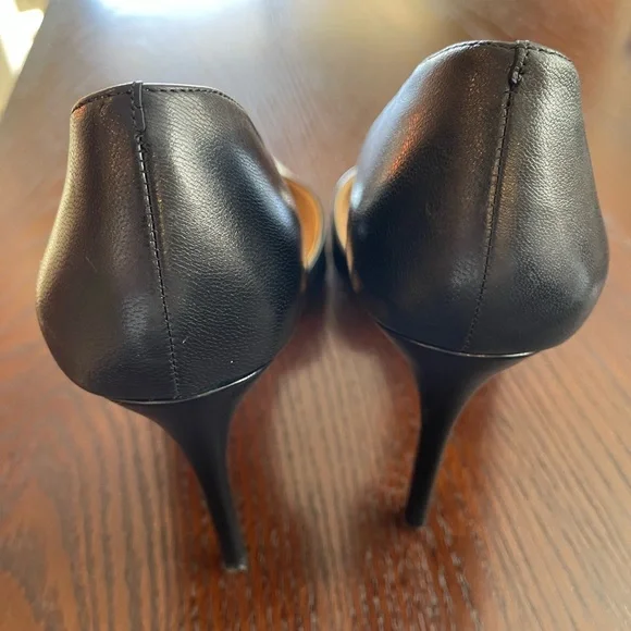 Elegant Black Leather Women's 4” Heels - Picture 4 of 7